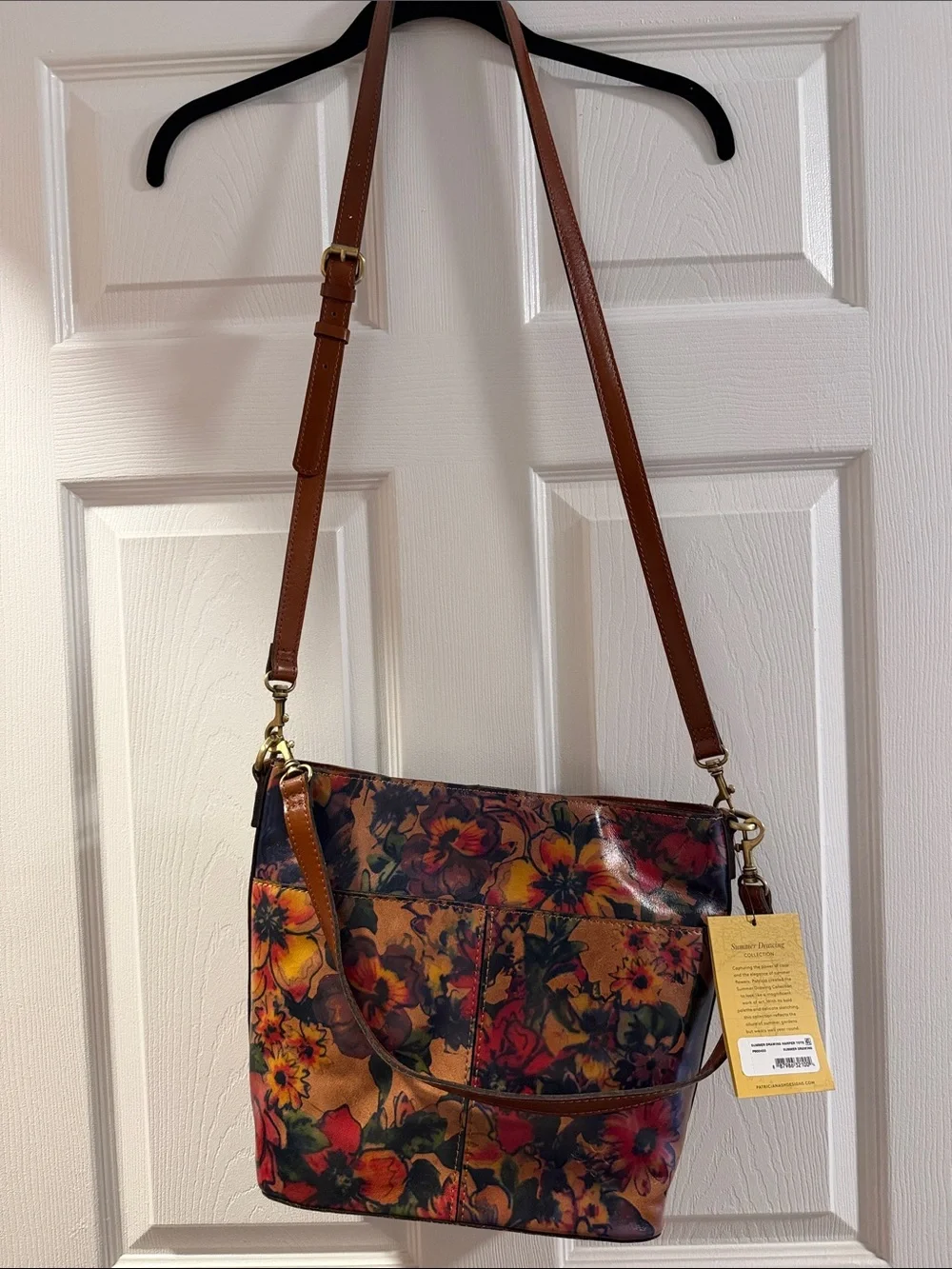 NEW Patricia Nash summer collection Floral Crossbody Shoulder Tote Bag in Brown - Picture 1 of 9